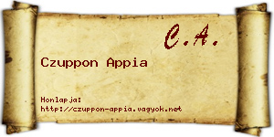 Czuppon Appia névjegykártya